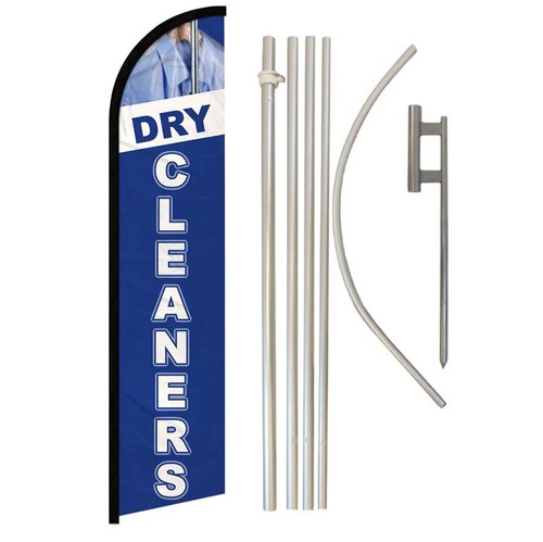 Dry cleaners blue advertising - blue,