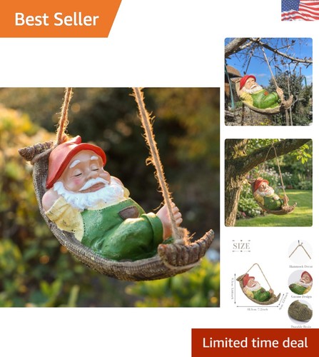 Charming green hanging gnome - hanging,